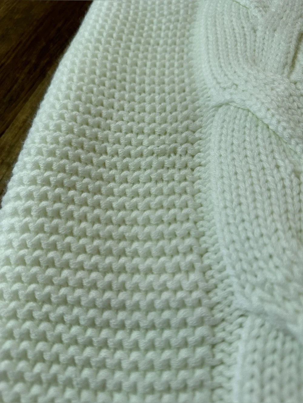 UGG Cream Cable Knit Tassel Throw
